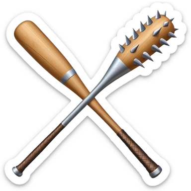 Baseball bat with big spikes sticker