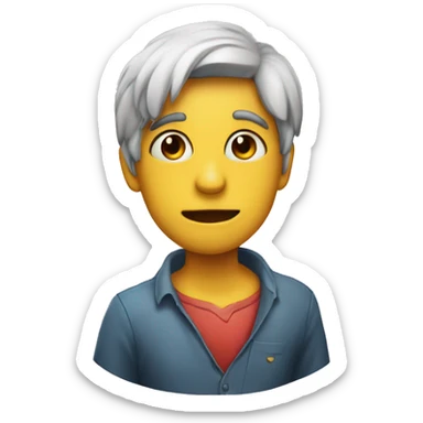 Hace un emoji llorando con un corazón al lado sticker