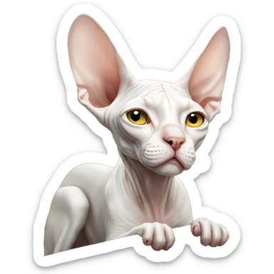 White Sphynx car sending kiss sticker