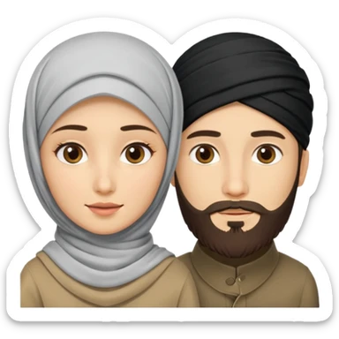 Hijabi girl with beard boy sticker