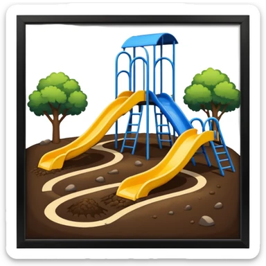 dirt playground with white lines sticker