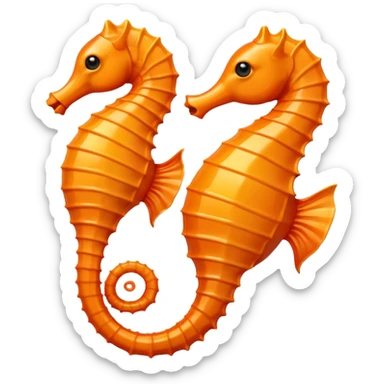 Orange seahorse sticker