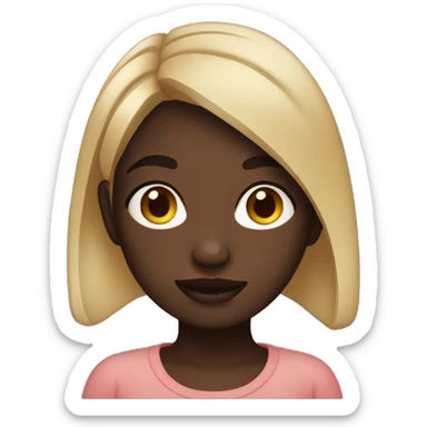 dark skinned girl two buns  sticker