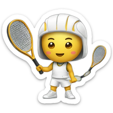 Kawaii Conquistadores with tennis racket sticker