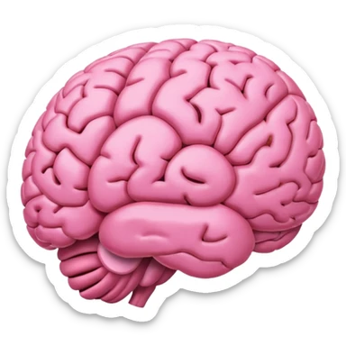 pink brain sticker