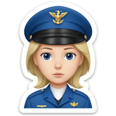 blue uniformed girl soldier sticker