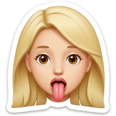girl sticking out her tongue  sticker