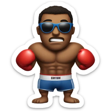 A boxer in sunglasses sticker