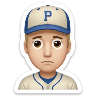 Una carita triste con una gorra de base pro show i q se llame rober sticker