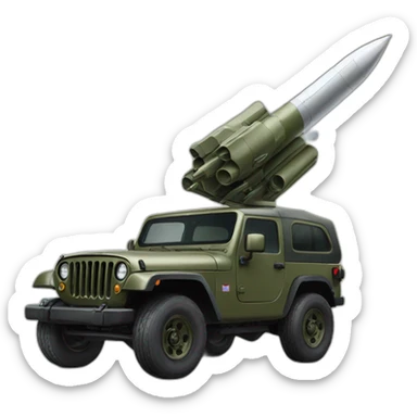 military missile launching jeep sticker