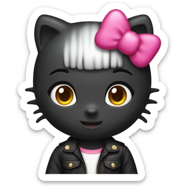hello kitty black  sticker