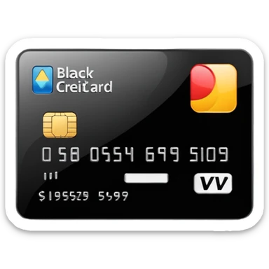 black credit card, no text, no numbers sticker