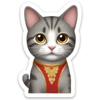 A cat wearing Indiana dress sticker