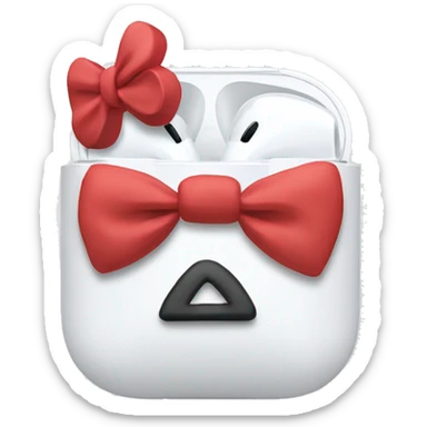 Airpods with a bow sticker