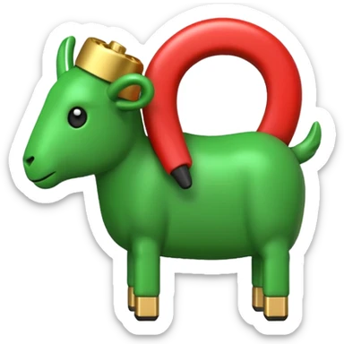 Apple-style 3D emoji of a single green RAM stick, gold connector pins at the bottom, small black memory chips on top, simple and clear design. sticker