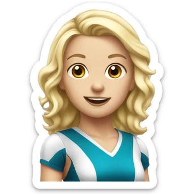 Blonde girl cheerleader sticker