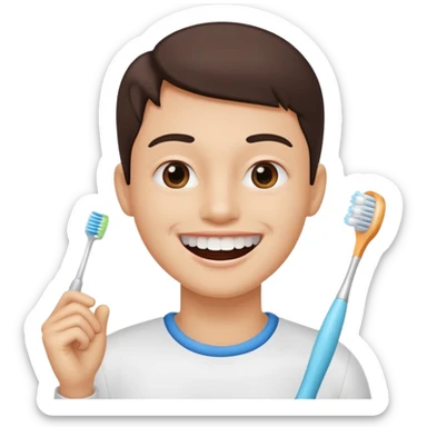toothbrush next to a bright smile sticker