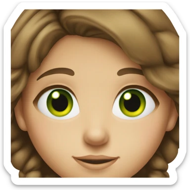 Girl with brown hair and green eyes Christmas  sticker