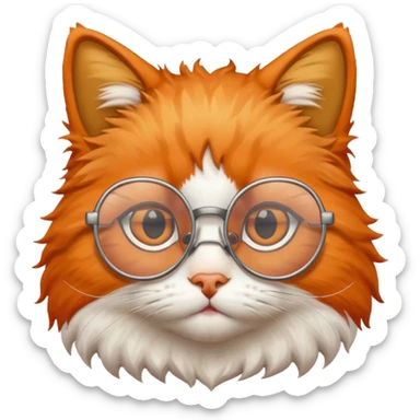 tête de chat avec lunettes sticker