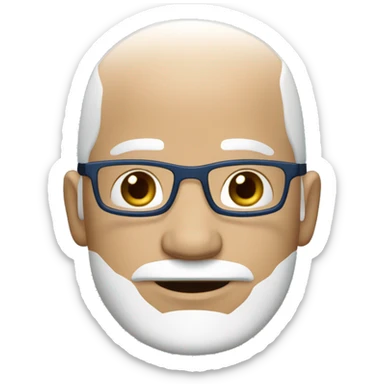 Cartoon character in Bitmoji style white bald little hair male, around 40 years old The character is wearing a blue cap sticker