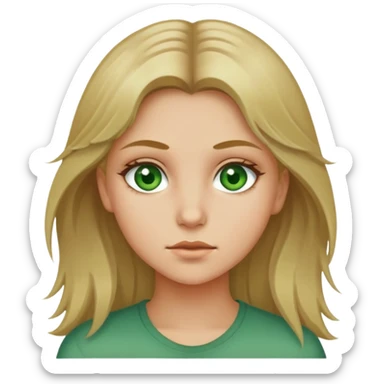 girl eith dirty blond hair and green eyes  sticker