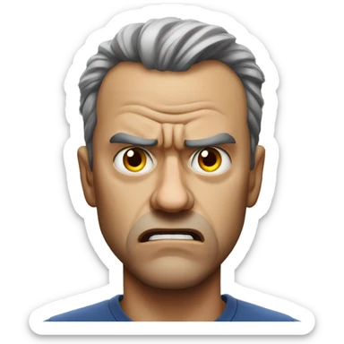 Insanely angry man sticker