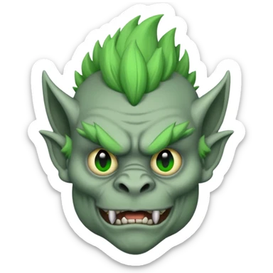 a Gargoyle with green mohawk hair sticker