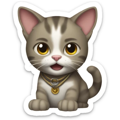 cat playing afk Journey sticker