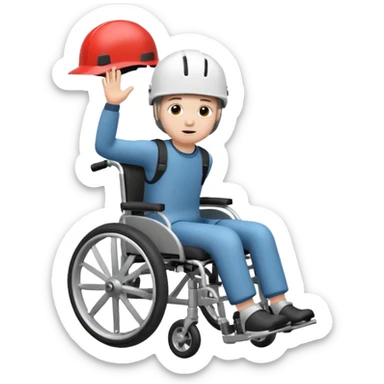 a disabled kid falling off of his wheelchair sticker
