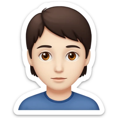 brown eyes, white sticker