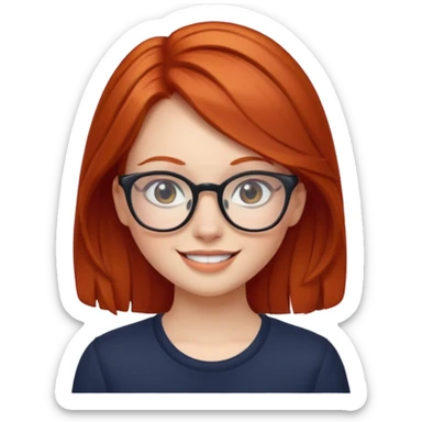 Redhead girl w glasses smirking  sticker