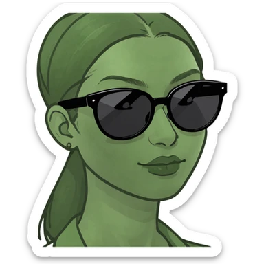 Girl with sunglasses holding money  sticker