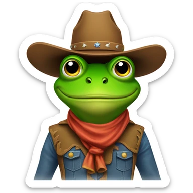 cowboy frog sticker