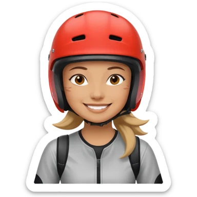BMX rider woman with helmet sticker