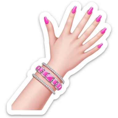 hand luxury bracelet pink nails sticker