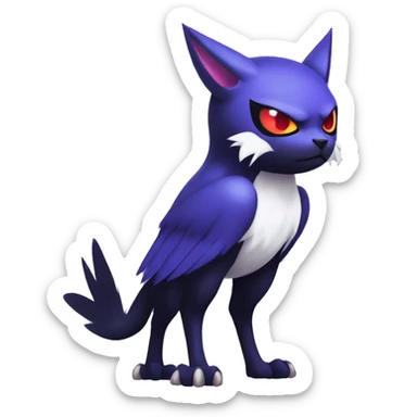 Edgy Cool Kawaii Litten-Noibat-Absol-Pokémon Full Body sticker
