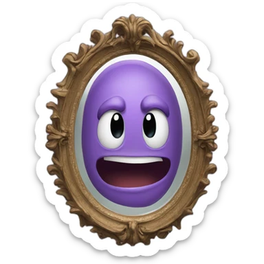 a terrible grimace appeared in the mirror sticker