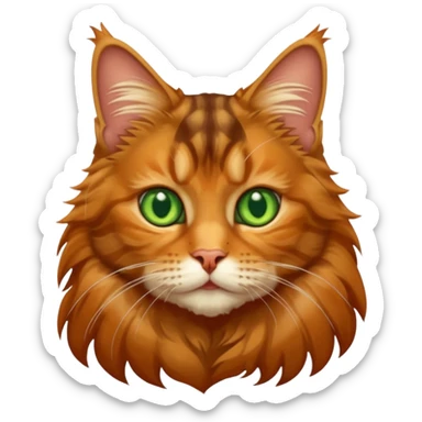 A Maine coon tabby cat emoji sticker