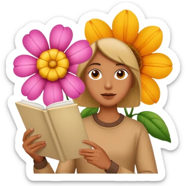 someone who's reading a panel to learn about a big tree/plant/flower sticker