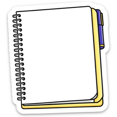 spiral notebook with MAKAR branding sticker