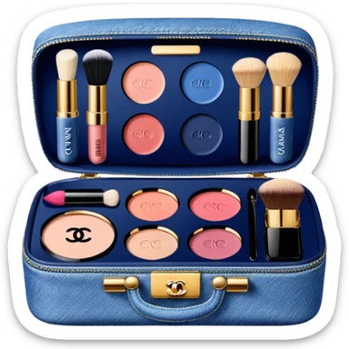 Make up kit chanel denim design sticker