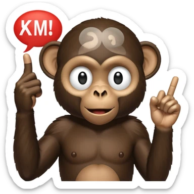 black monkey holding the middlefinge with a speech bubble saying "komm apex du penis" sticker