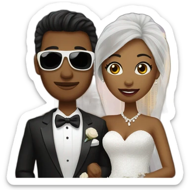 bride and groom in Vegas sticker