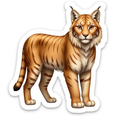 Lynx, full body in the style of the apple tiger and lion, realistic sticker