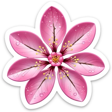 Stylized pink glitter cherry blossom flower (sakura) sticker