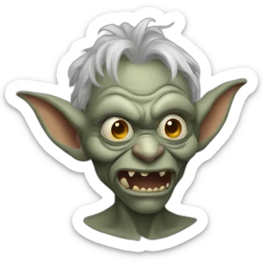 ugly grey goblin sticker