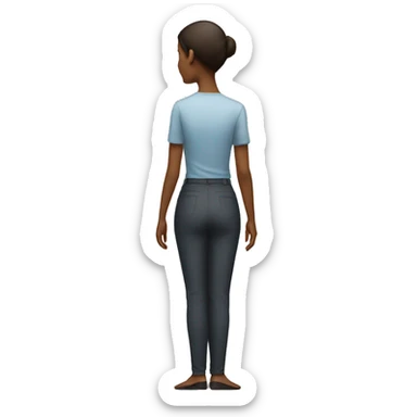 standing woman and facing backwards sticker