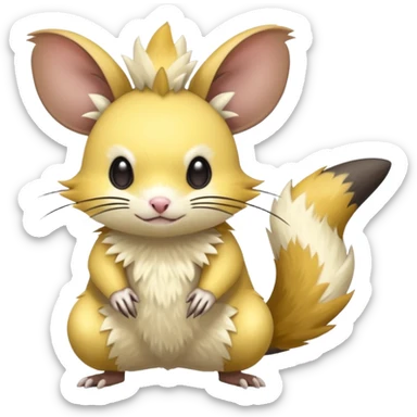 Raticate-Emolga-Pachirisu-Cacomistl-Fakemon-hybrid-creature (full body) sticker