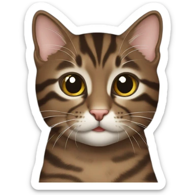 dark brown tabby cat kitten sticker