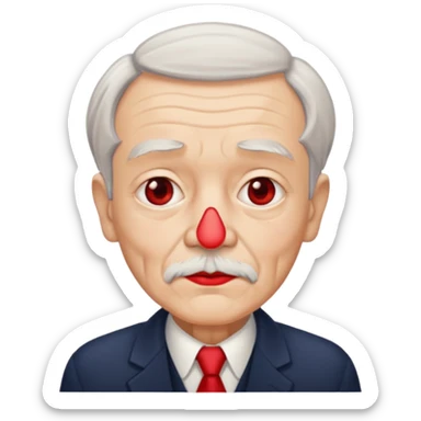 old man with lipstick sticker